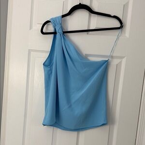 Women’s Amanda Uprichard Sky Blue One-Shoulder Blouse Top - NWT - size large